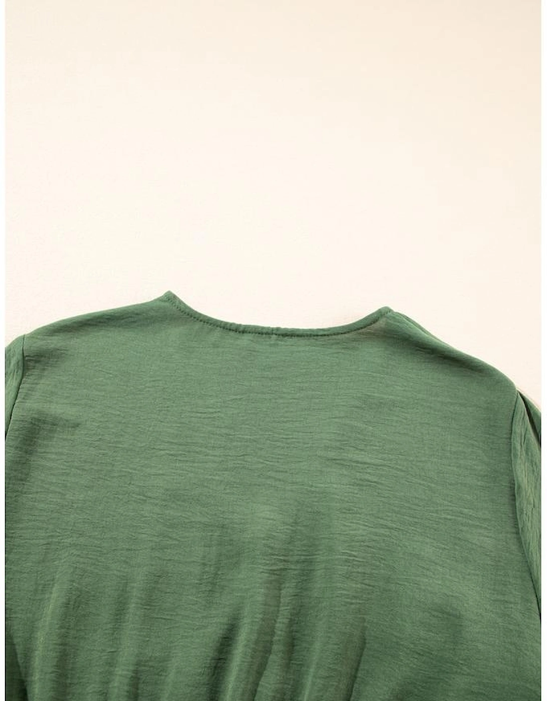 Four Leaf Clover Surplice Neckline Shirred High Waist Plus Size Maxi Dress