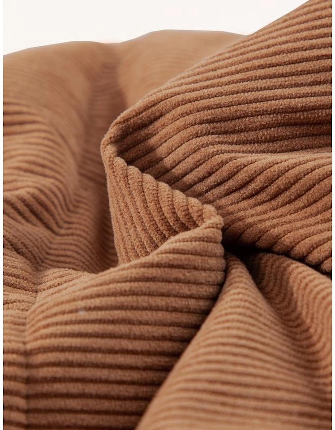 Coffee Corduroy Stand Neck Zipped Puffer Vest