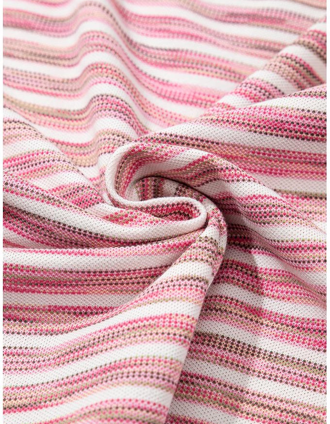 Pink Stripe Contrast Trim Yarn-dyeing Knit Tank Top