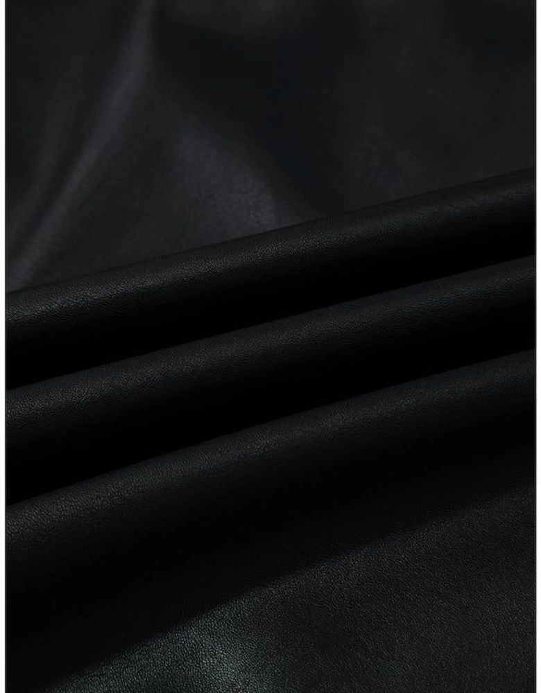 Black Vegan Leather Sleeveless Mini Dress