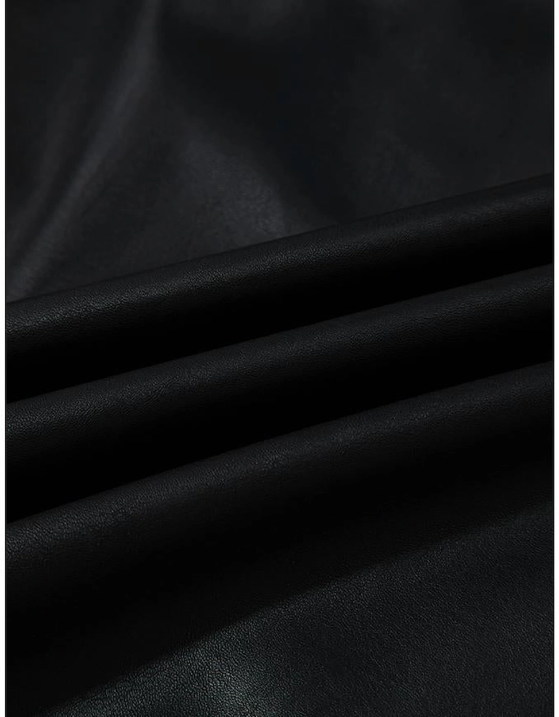 Black Vegan Leather Sleeveless Mini Dress