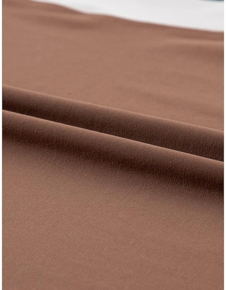 Chestnut Color Block Detail Casual Two-piece Outfit