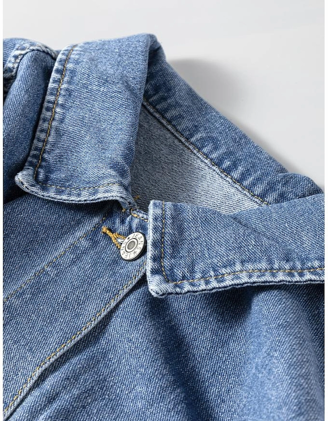 Light Blue Washed Oversize Pocketed Denim Jacket