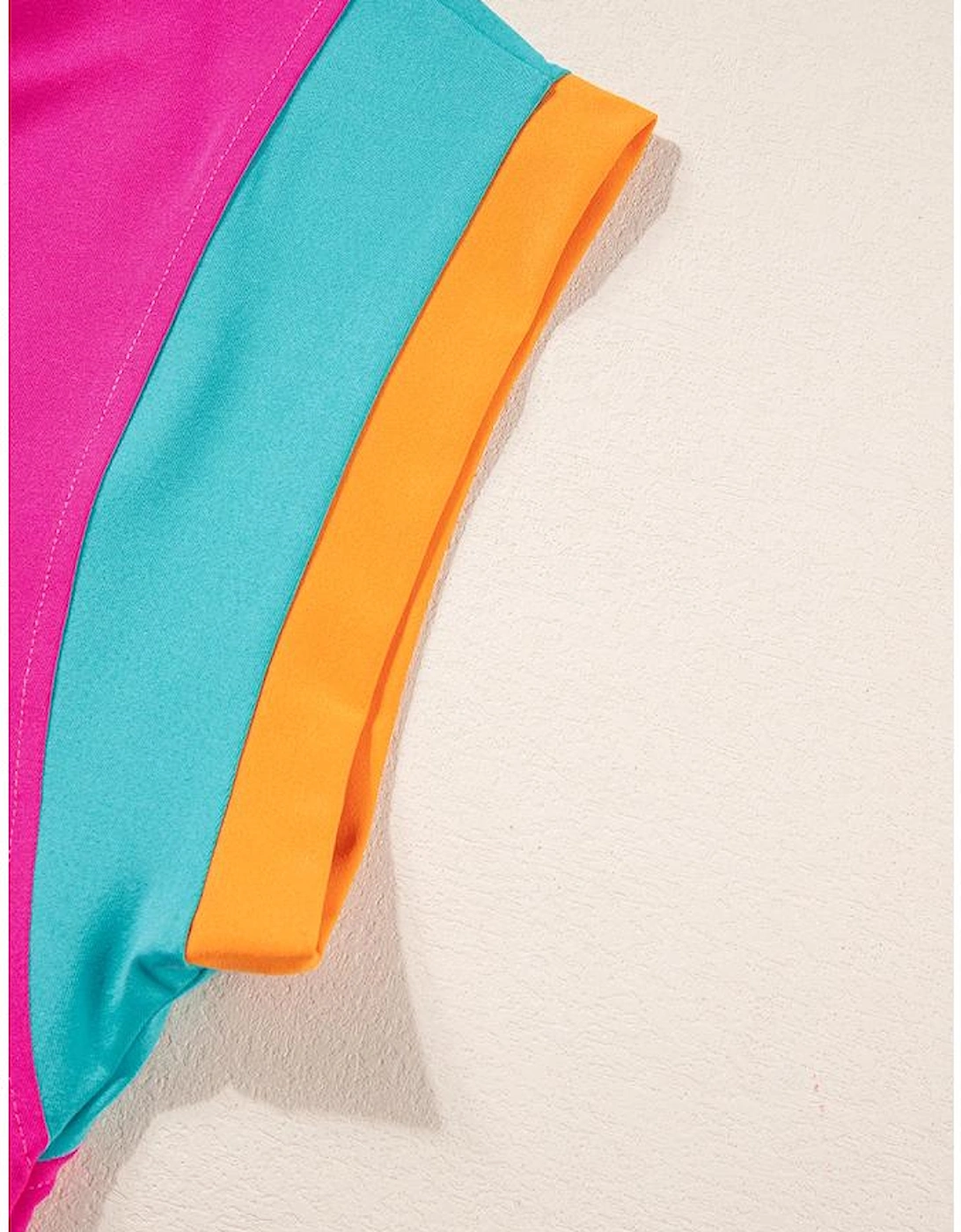 Strawberry Pink Color Block Detail Casual Two-piece Set