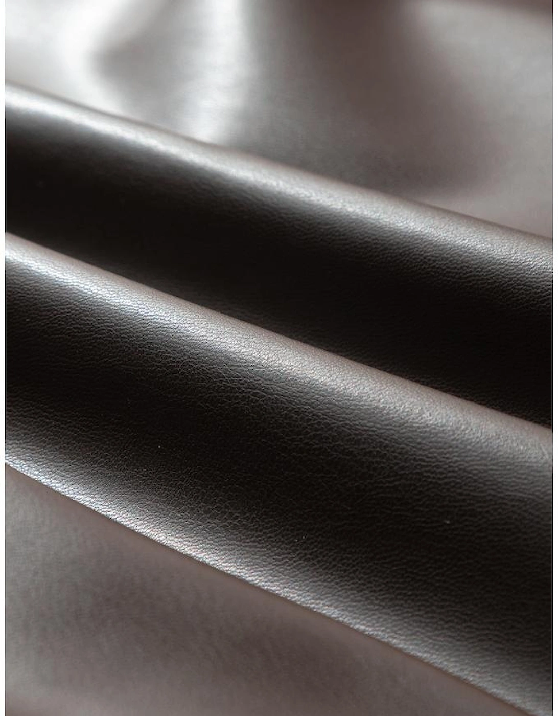 Four Leaf Clover Floral Bubble Sleeve Patchwork Leatherette Frilled Round Neck Blouse