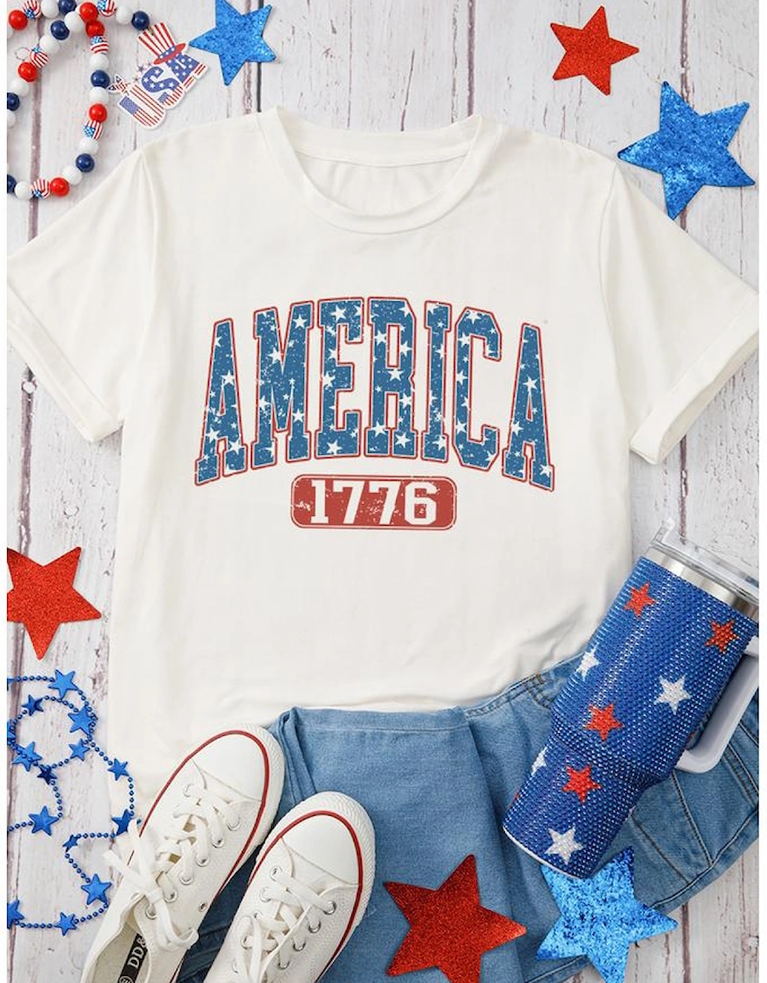 White Star AMERICA 1776 Print Independence Day Tee, 9 of 8