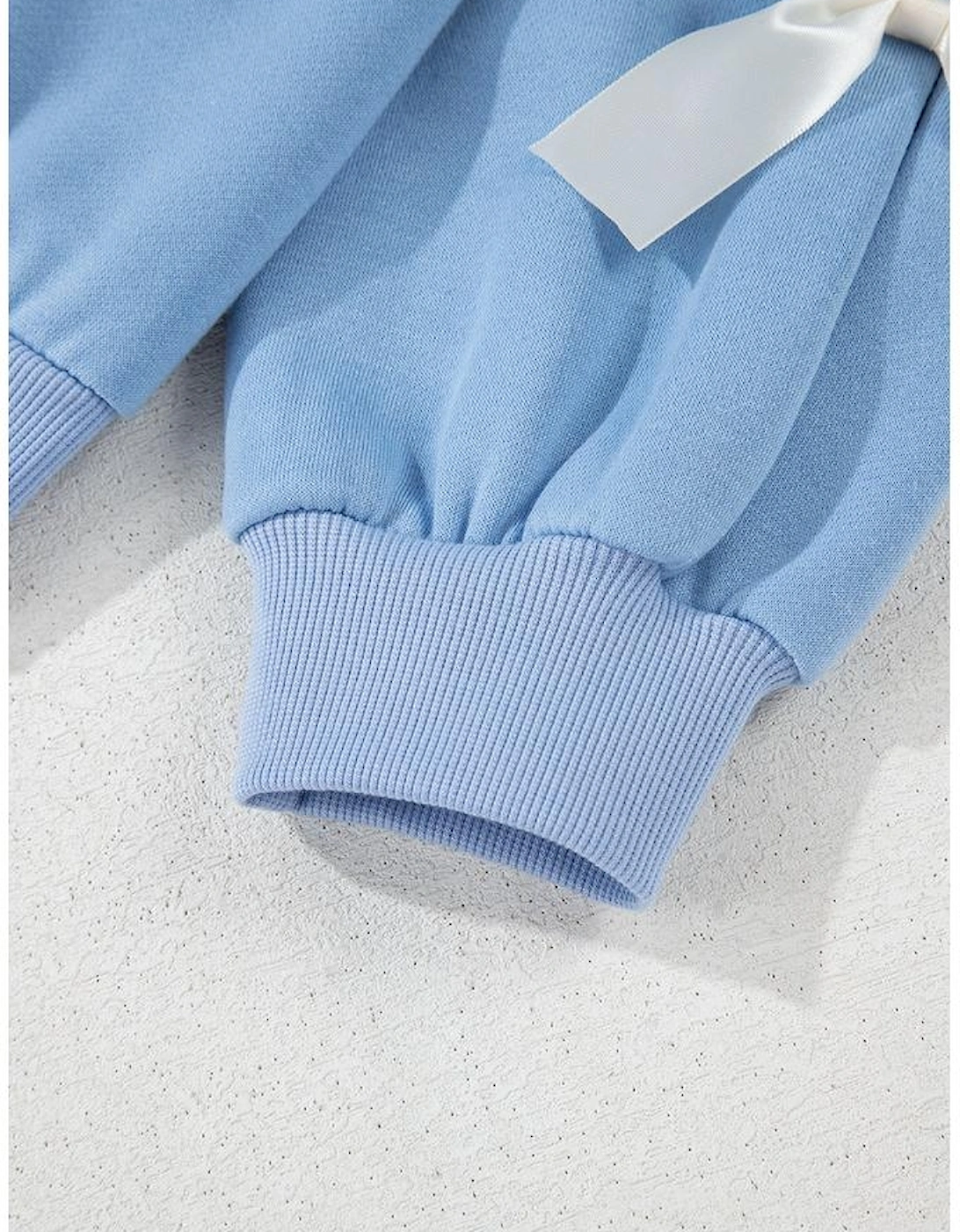 Myosotis Contrast Bow Decor Dropped Sleeve Crewneck Sweatshirt