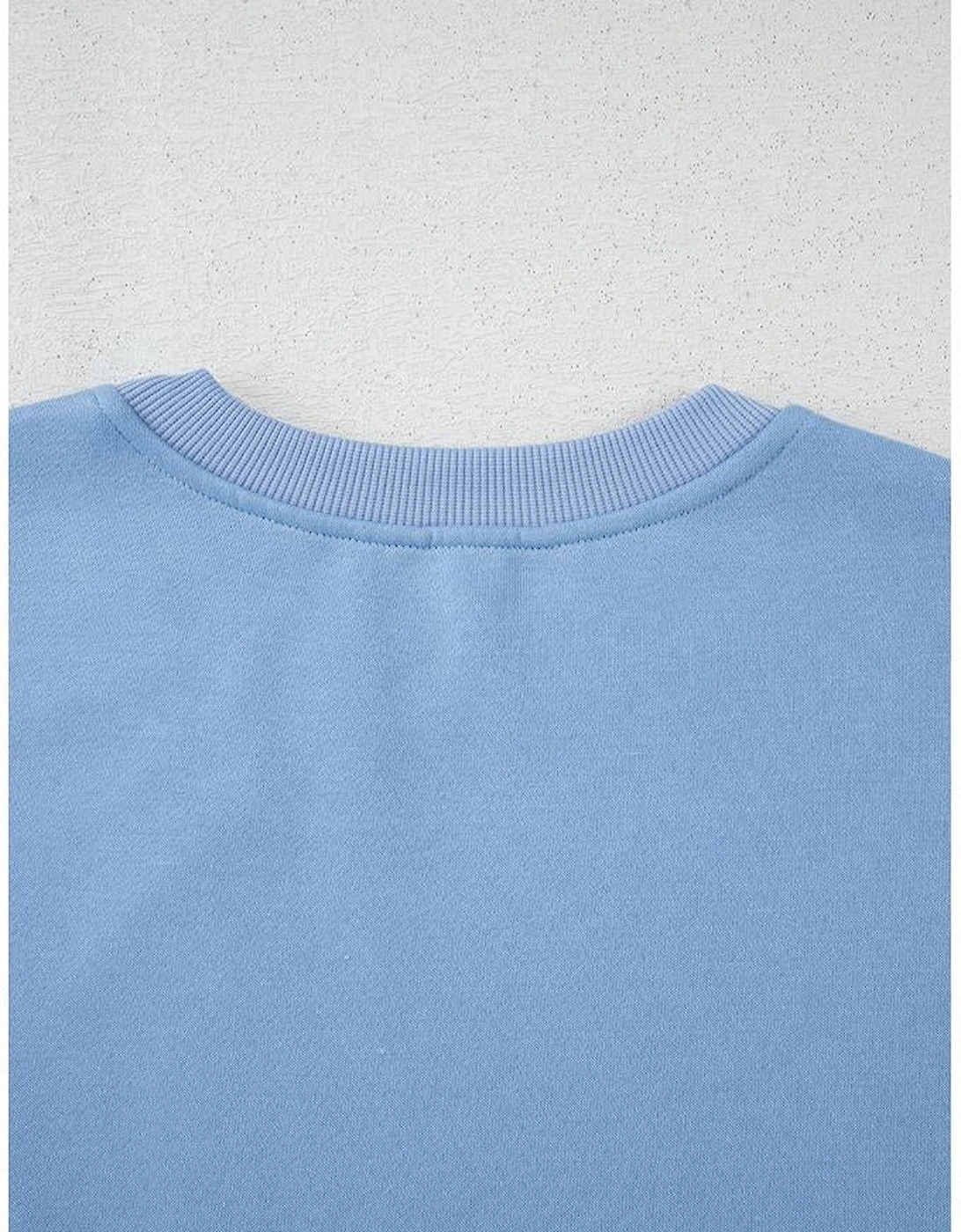 Myosotis Contrast Bow Decor Dropped Sleeve Crewneck Sweatshirt