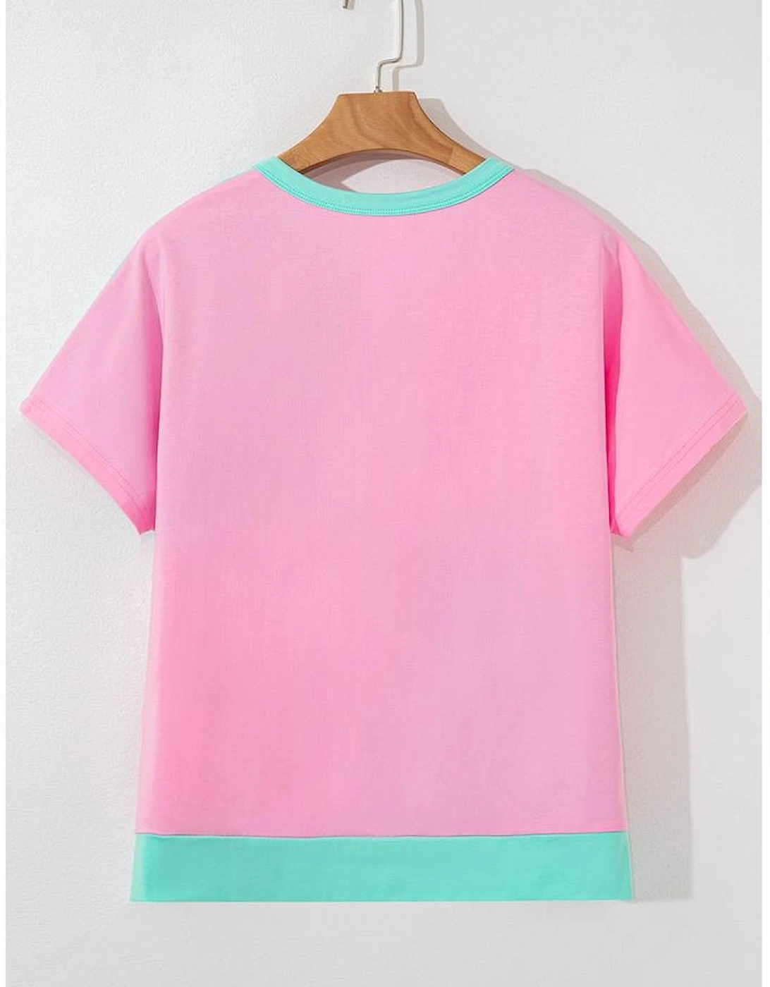 Mint Green Two Tone Half Buttons Collared T Shirt