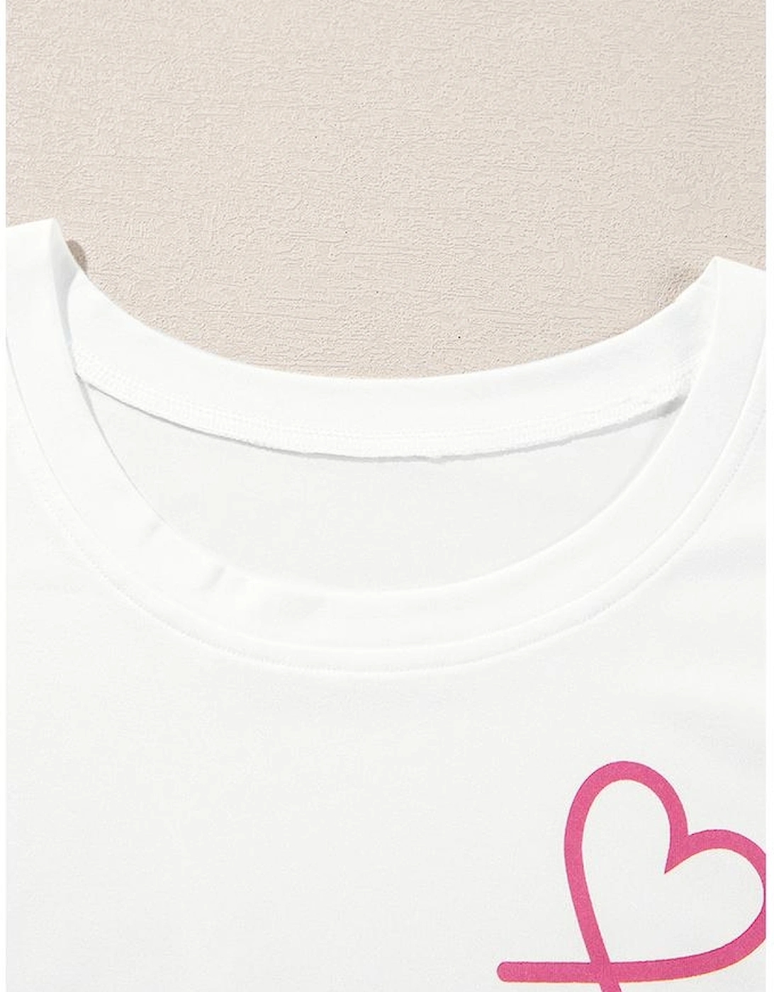 Pink Ruffled Tank Top And Heart Print Pants Lounge Set