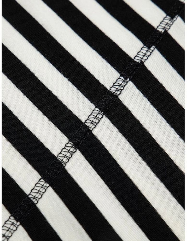 Black Stripe Batwing Sleeve Crewneck Oversized Top