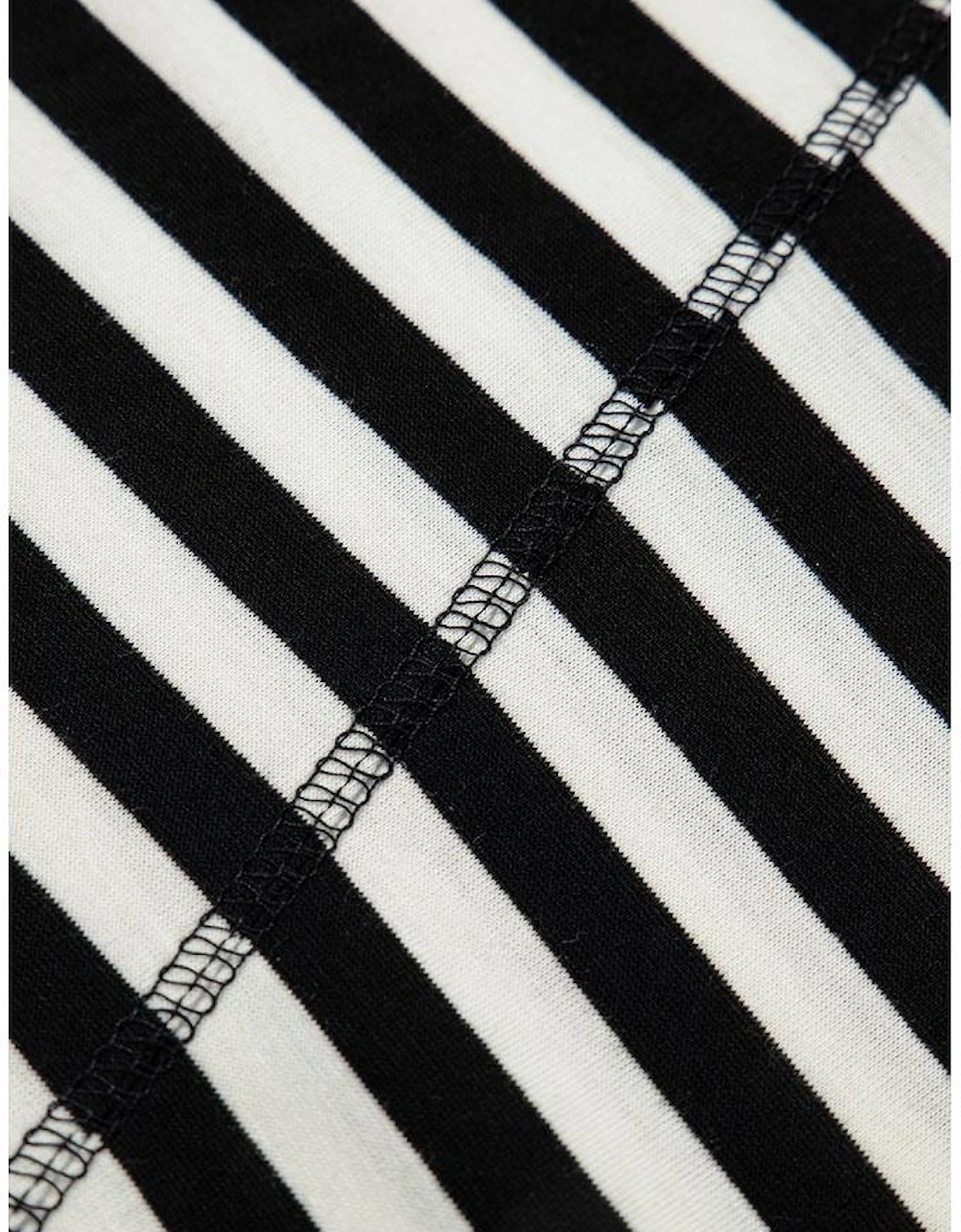 Black Stripe Batwing Sleeve Crewneck Oversized Top