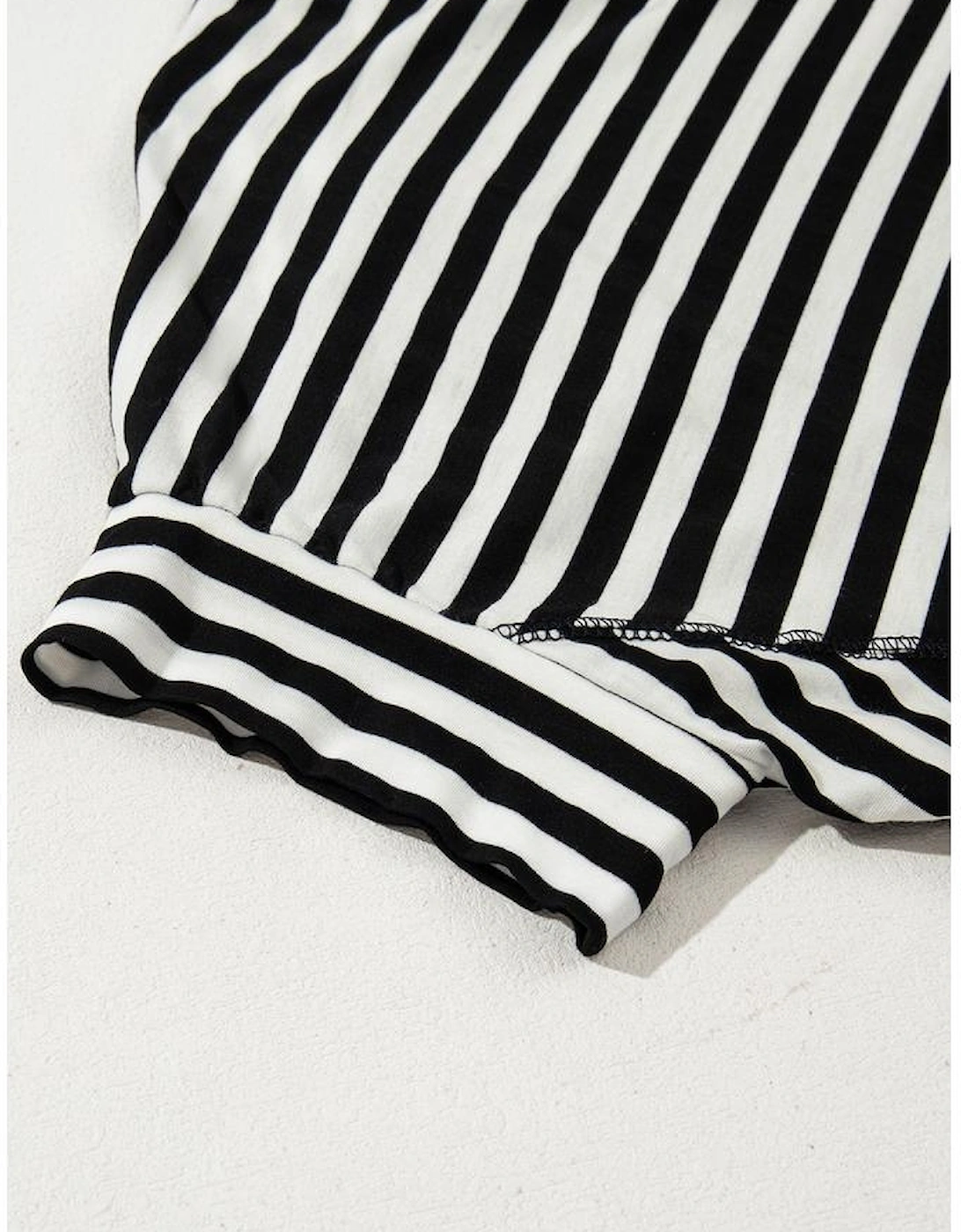 Black Stripe Batwing Sleeve Crewneck Oversized Top