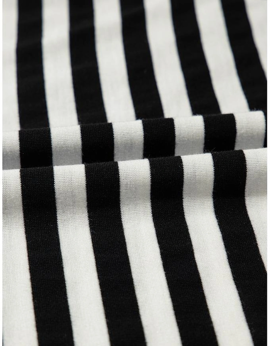 Black Stripe Batwing Sleeve Crewneck Oversized Top