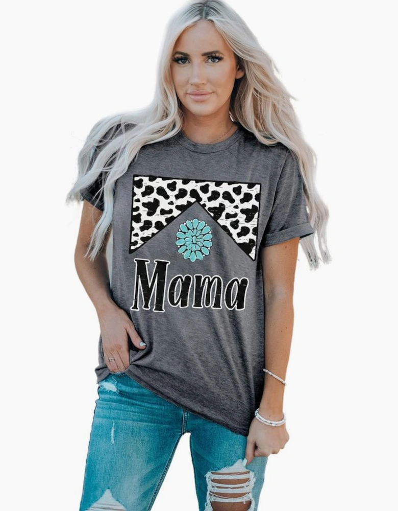Gray Mama Cowhide Graphic Tee