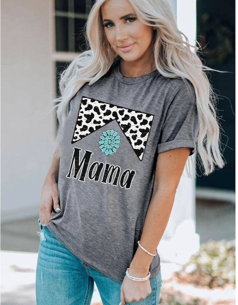 Gray Mama Cowhide Graphic Tee
