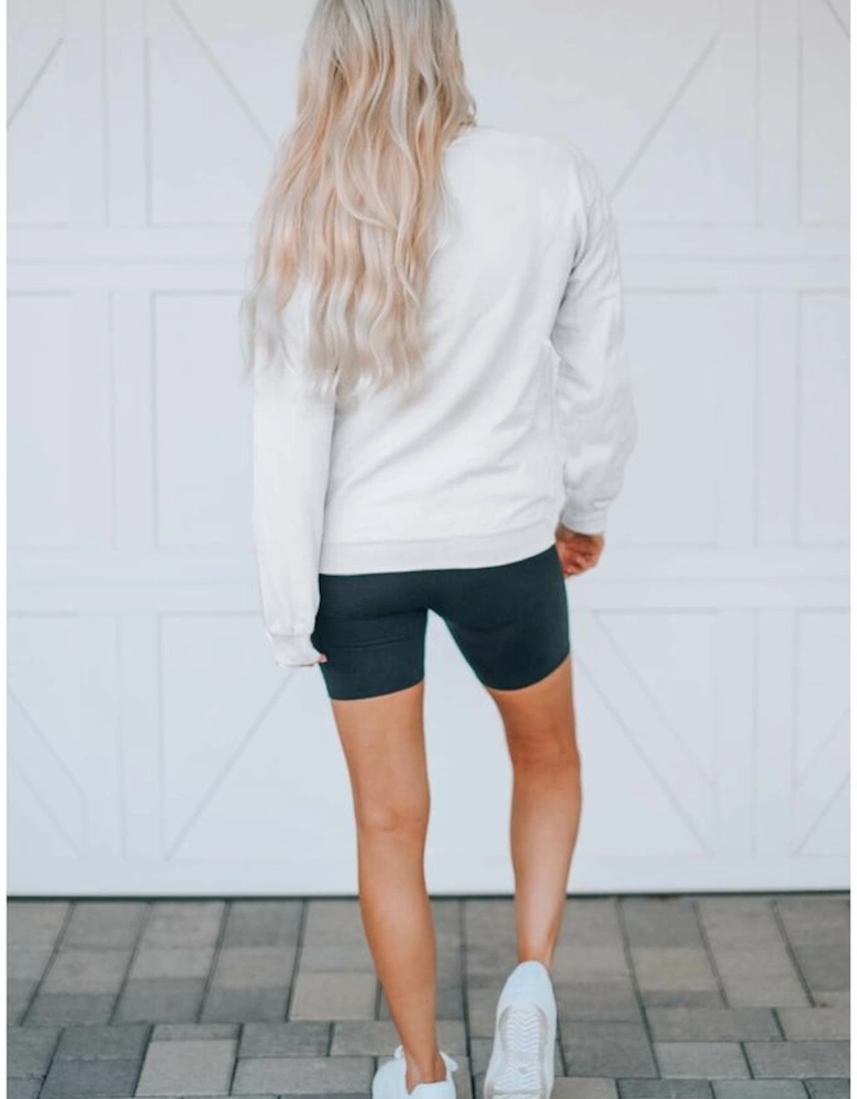 White MERRY and BRIGHT Leopard Print Pullover Sweatshirt