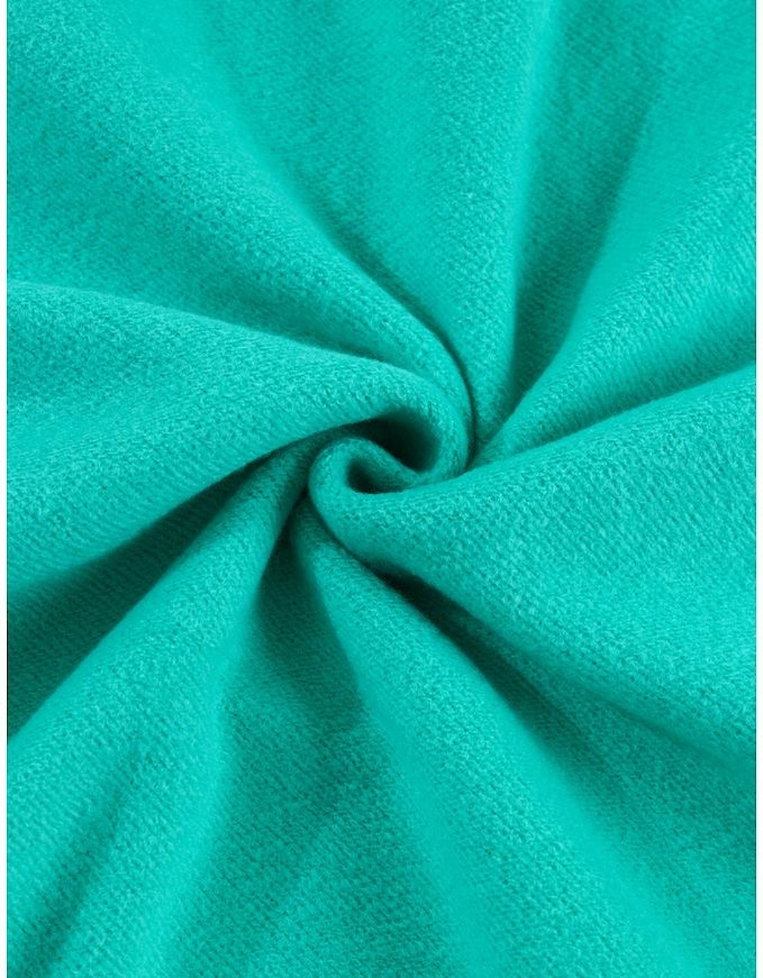 Aruba Blue Solid Fleece Lined Drop Shoulder Terry Sweatshirt