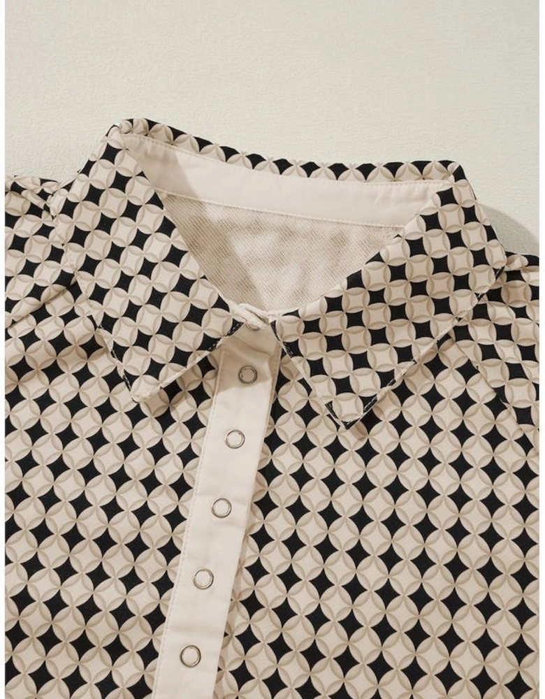 Black Plus Size Two Tone Contrast Collared Pullover Sweatshirt