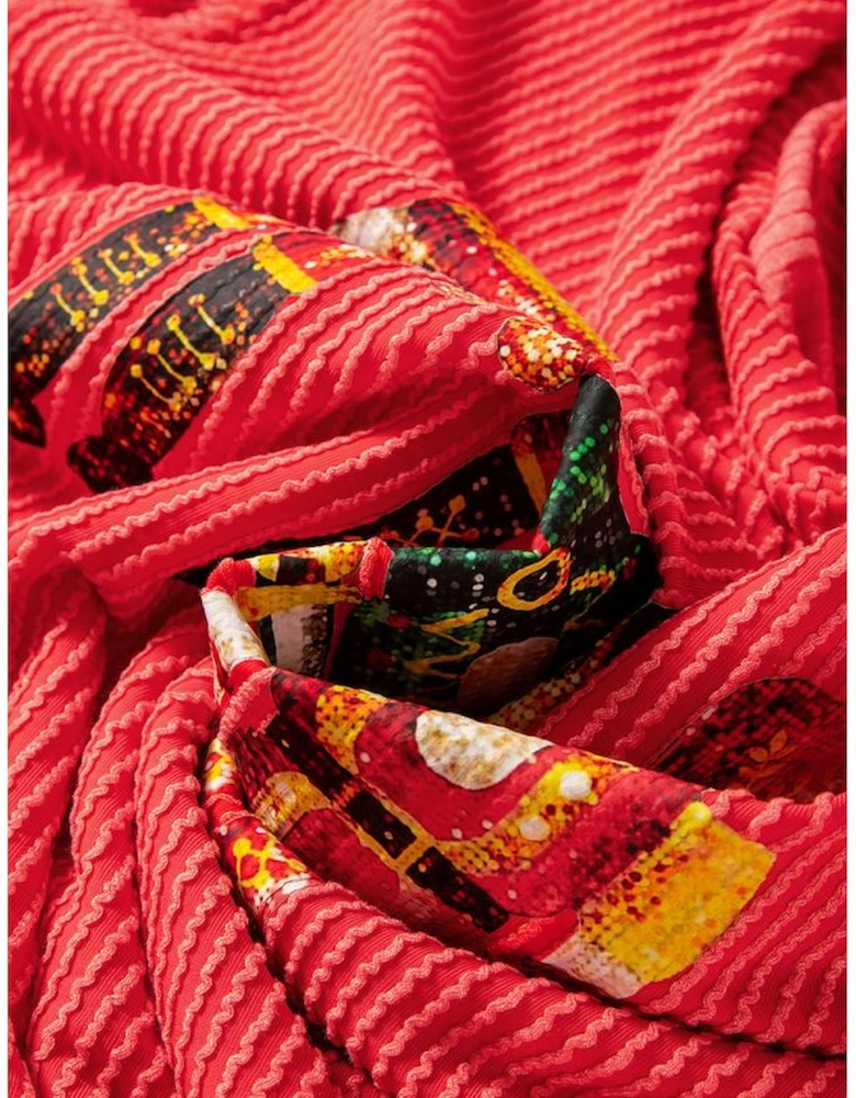 Gold Flame Heat Transfer Christmas Nutcracker Ribbed Long Sleeve Top Shorts Set