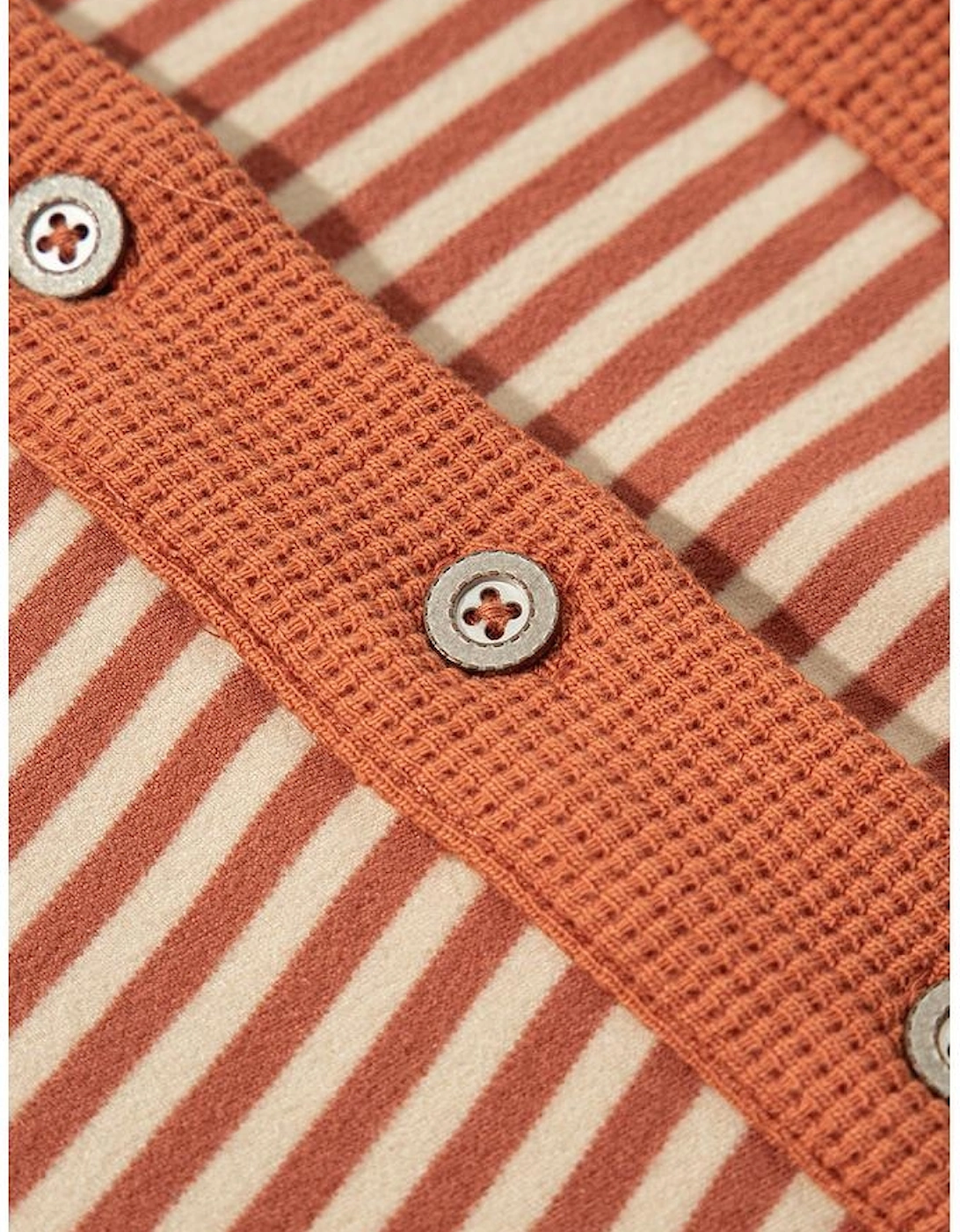 Red Stripe Textured Patched Drop Shoulder Buttoned Plus Size Sweatshirt, 16 of 15