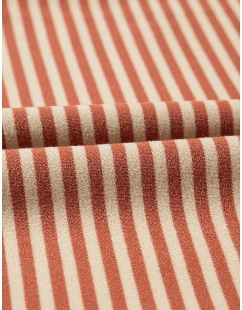 Red Stripe Textured Patched Drop Shoulder Buttoned Plus Size Sweatshirt