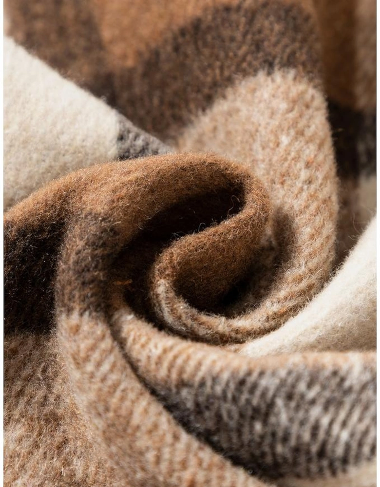 Light French Beige Flannel Plaid Double Flap Pocket Shacket