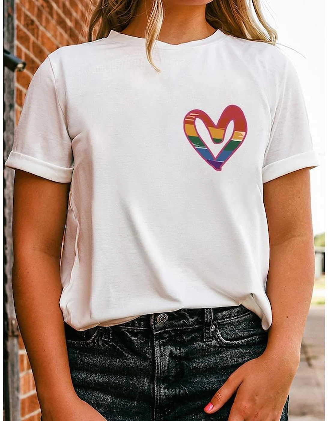 White ALL FOR LOVE AND LOVE FOR ALL Letter Graphic T Shirt, 5 of 4