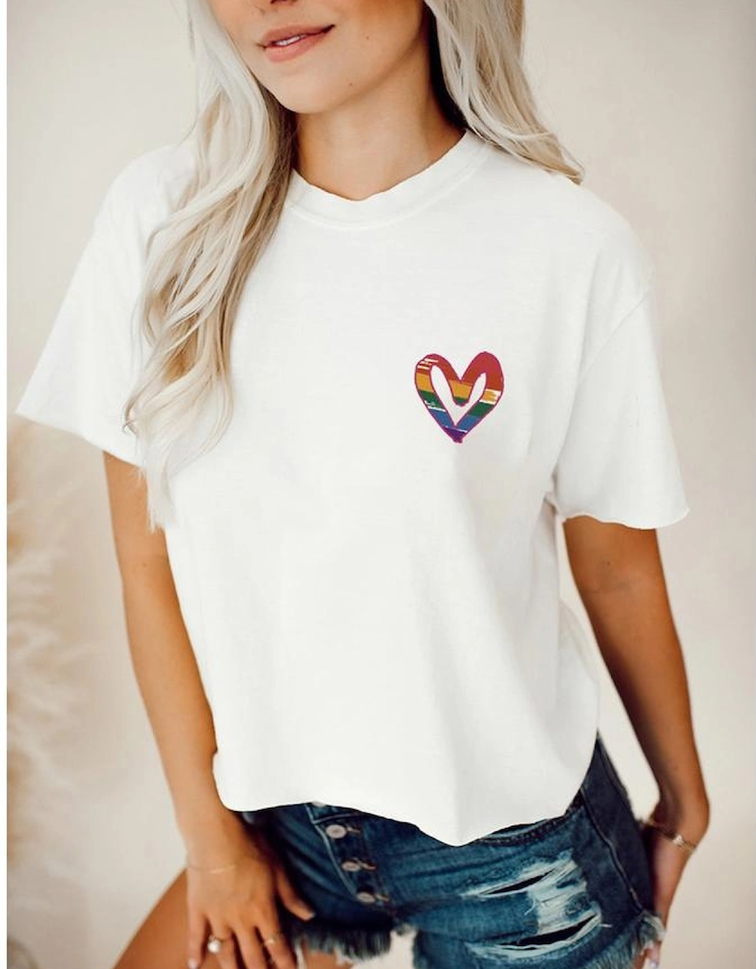 White ALL FOR LOVE AND LOVE FOR ALL Letter Graphic T Shirt