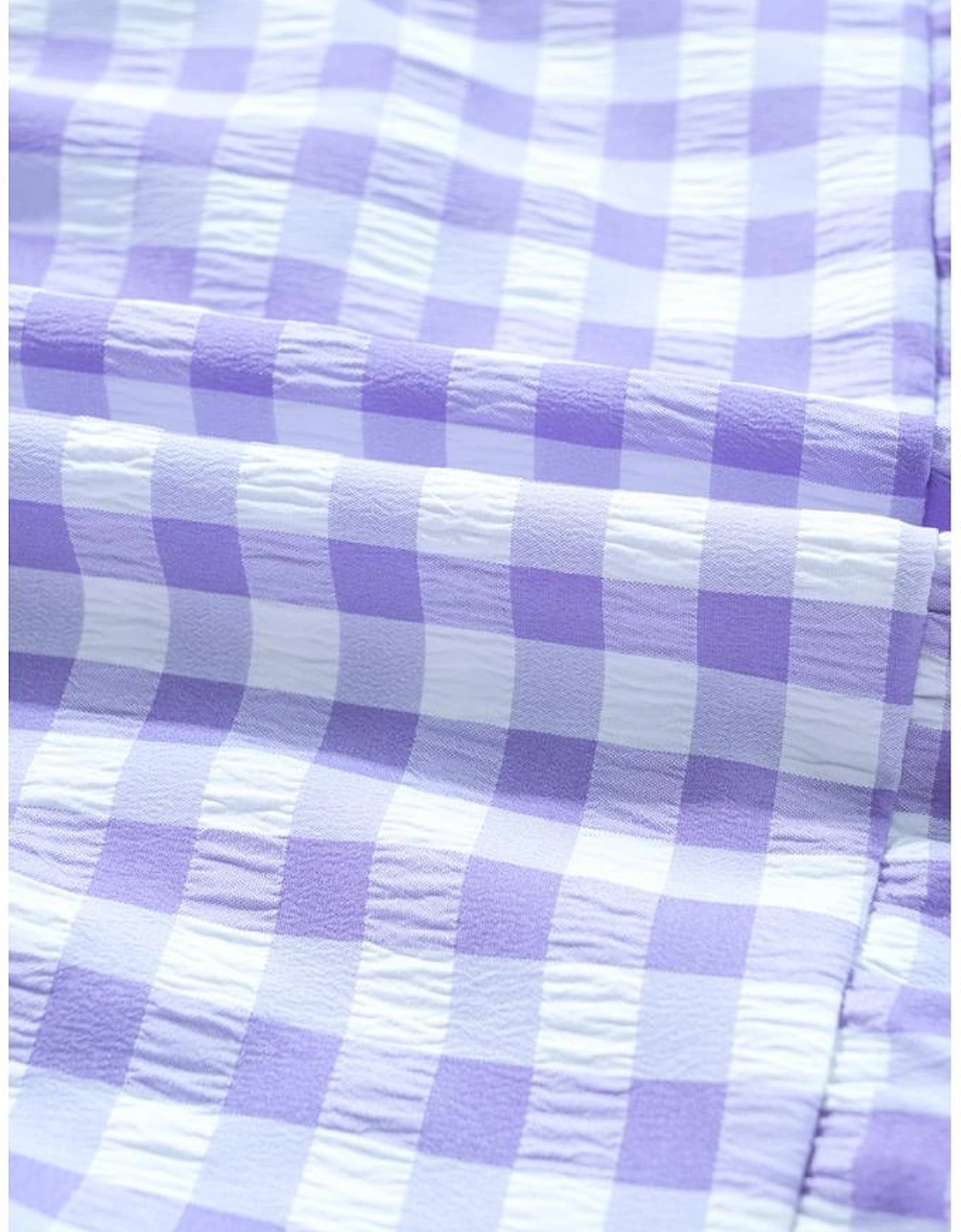 Lavendula Plaid Ruffle Wide Short Sleeve Babydoll Mini Dress