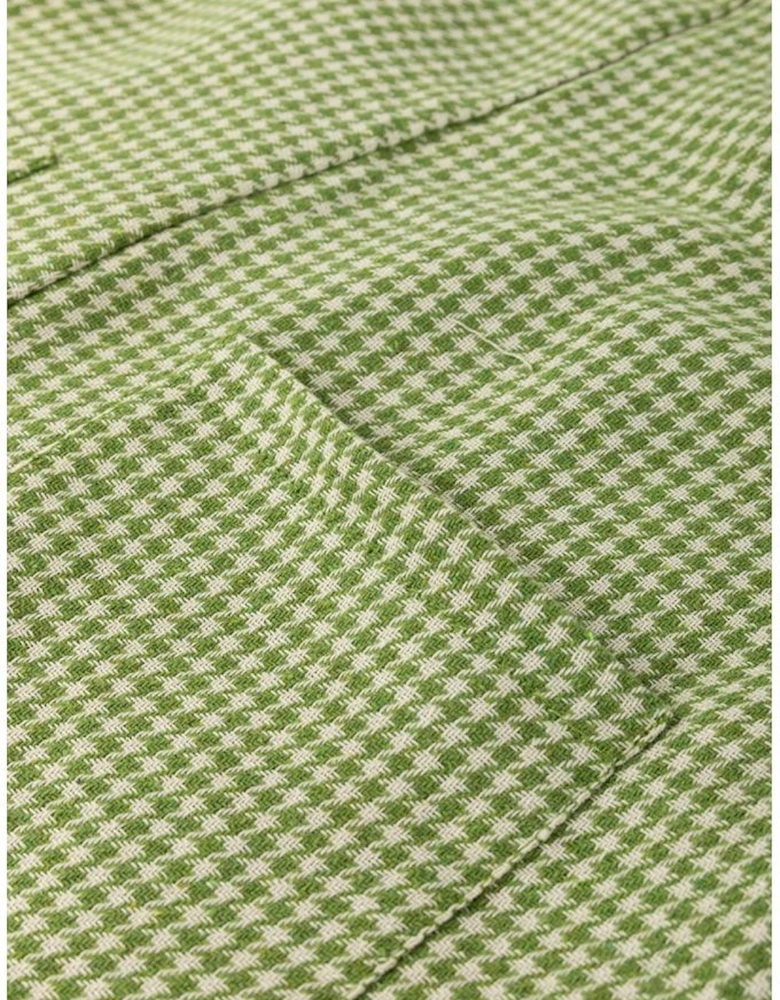 Green Gingham Wide Leg Loose Overall with Pockets