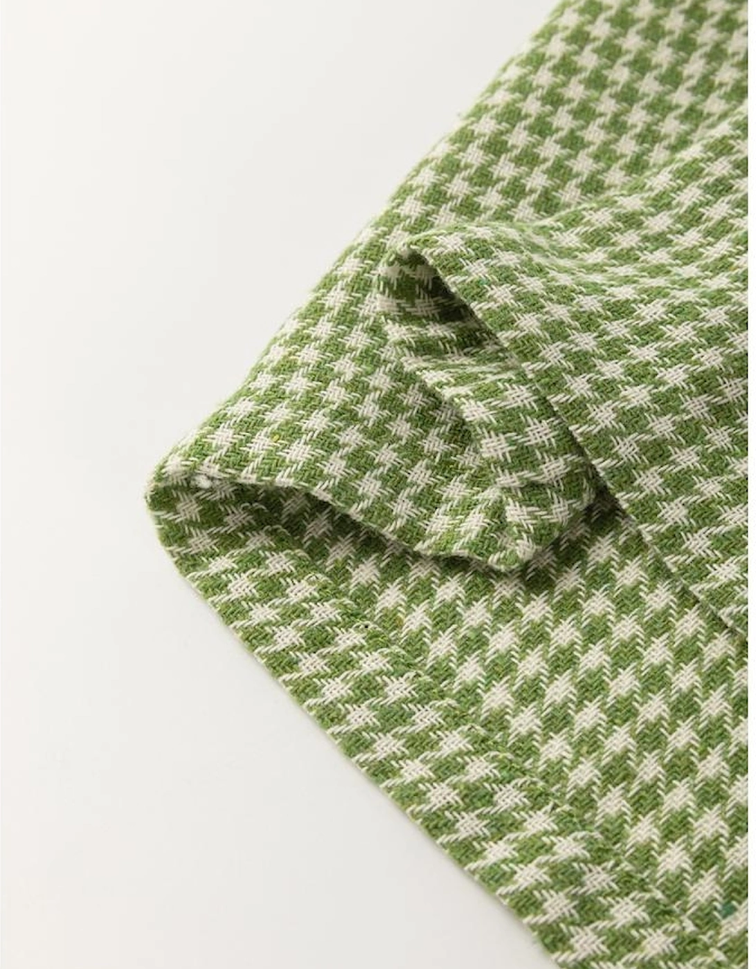 Green Gingham Wide Leg Loose Overall with Pockets