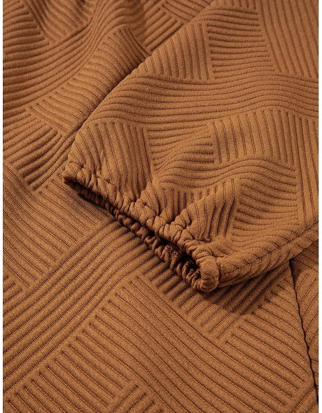 Desert Gold  Quarter Zip Collar Bracelet Sleeve Textured Mini Dress