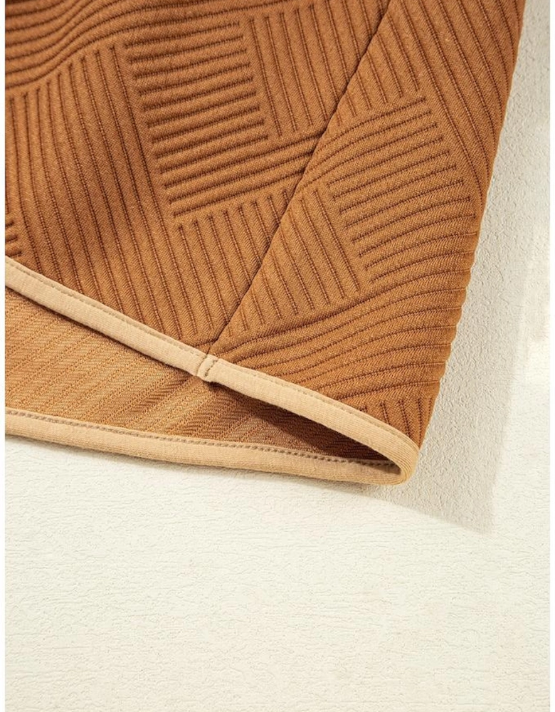 Desert Gold  Quarter Zip Collar Bracelet Sleeve Textured Mini Dress