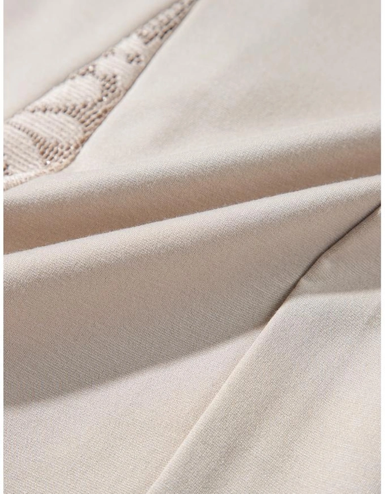 Smoke Gray Boho Lace Patchwork Wide Leg High Waist Pants