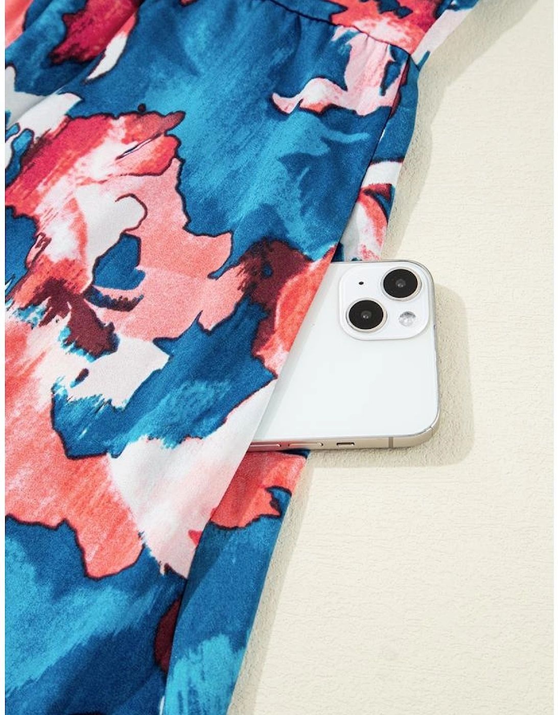 Blue Abstract Print Shirred Ruffled Short Sleeve Tiered Plus Size Mini Dress