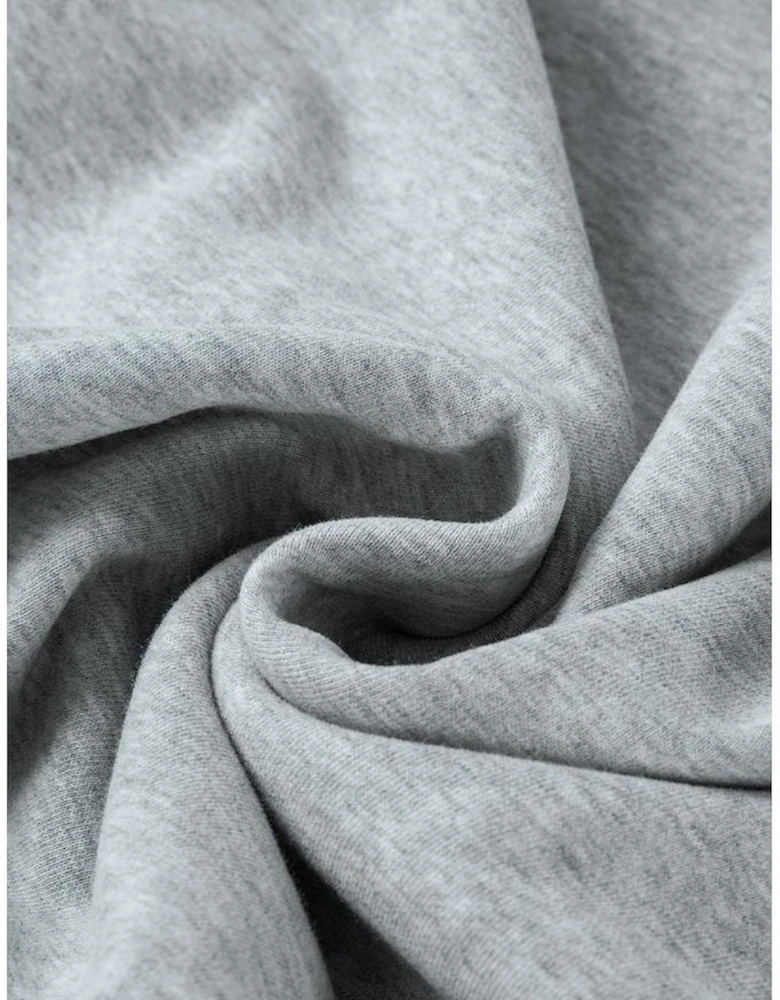 Light Grey Solid Loose Crew Neck Fleece Sweatshirt