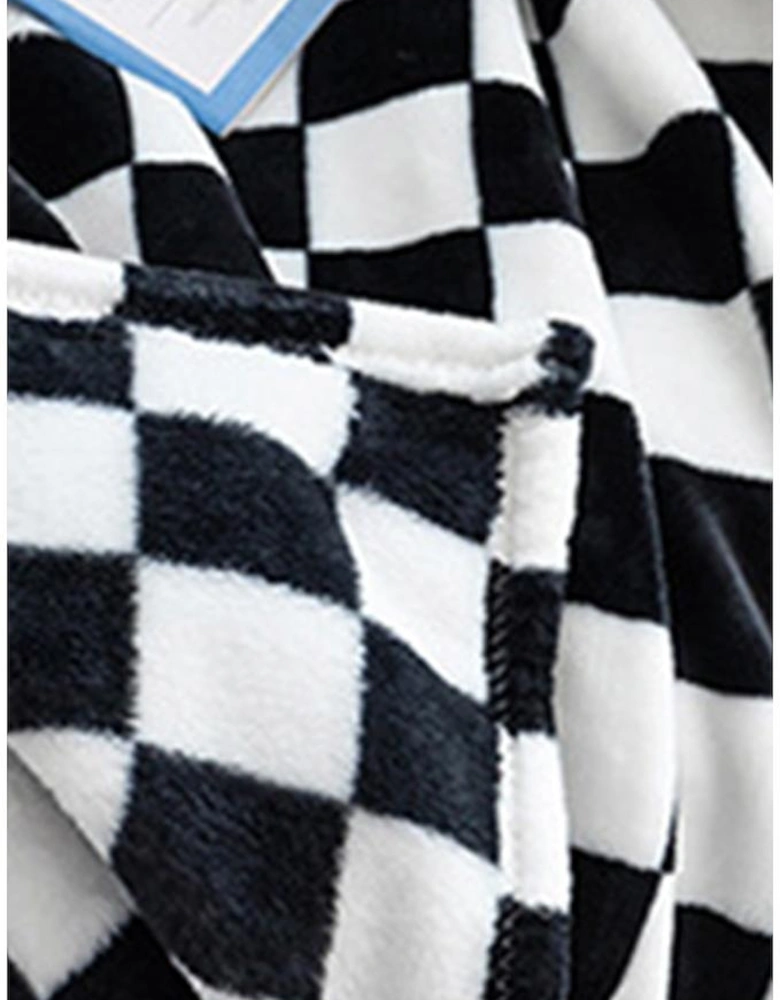Color black Checkerboard Printed Soft Throw Blanket 120*200cm