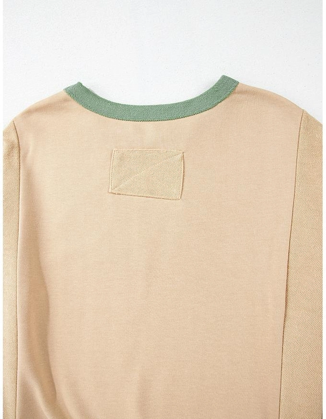 Parchment Star Patchwork Exposed Seam Oversized Sweatshirt