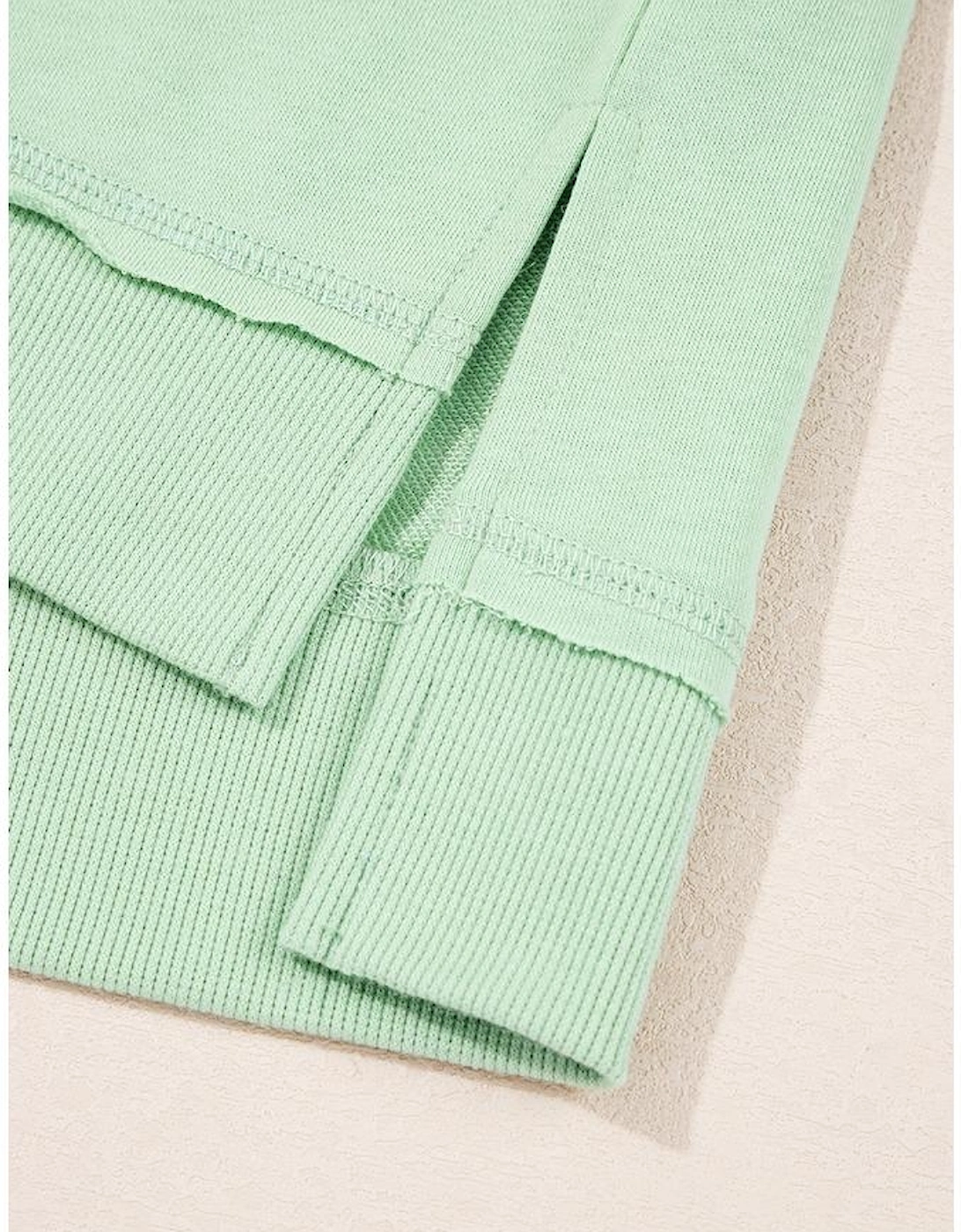 Clearly Aqua Lace Floral Patchwork Half Button Hooded Pullover