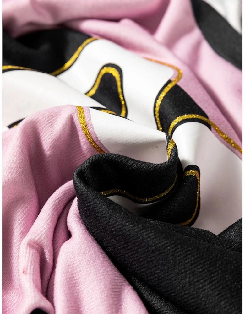 Pink Stripe Color Block Number 22 Print Game Day Loose Long Sleeve Top