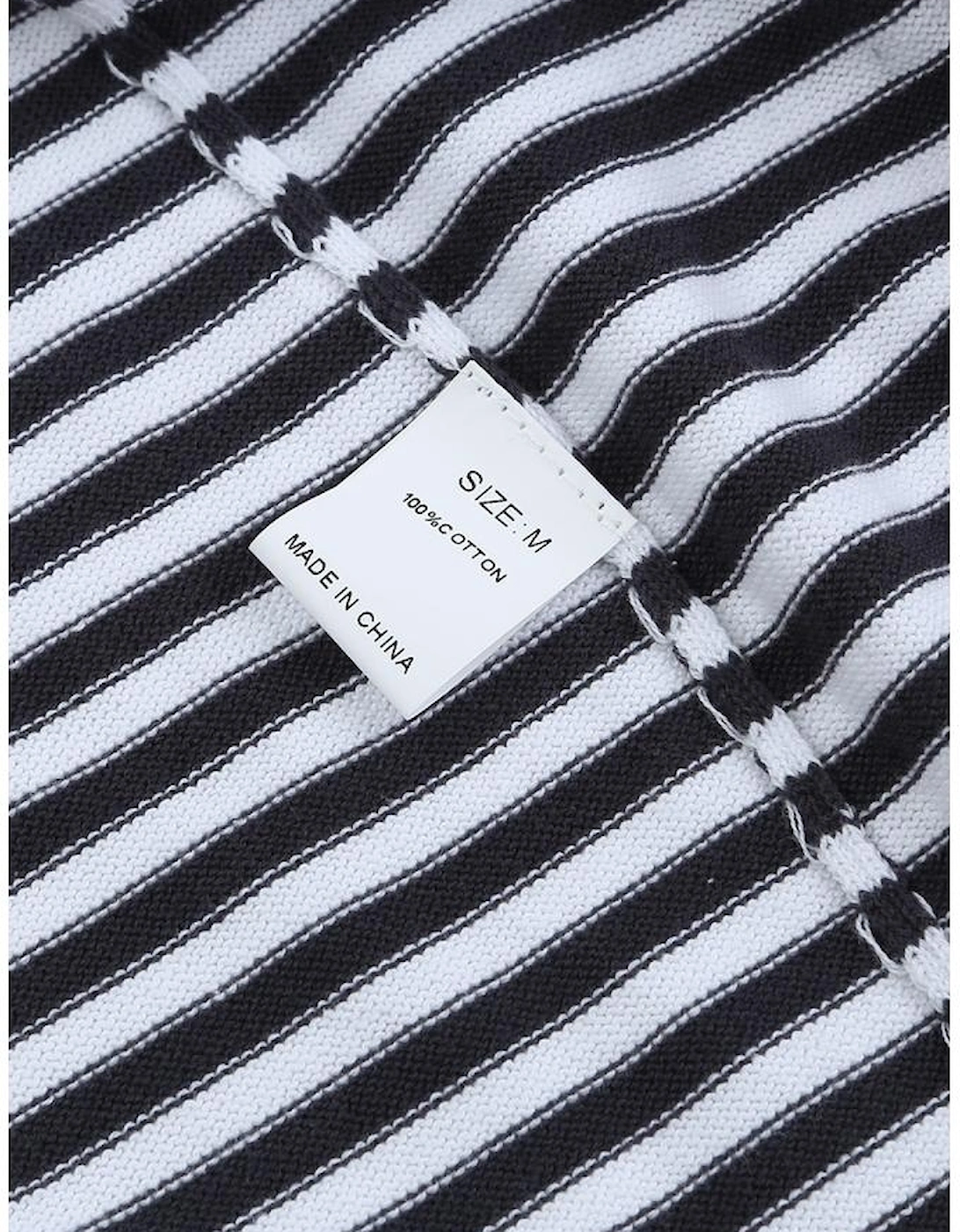 Contrast Trimmed Striped Drop Shoulder Sweater