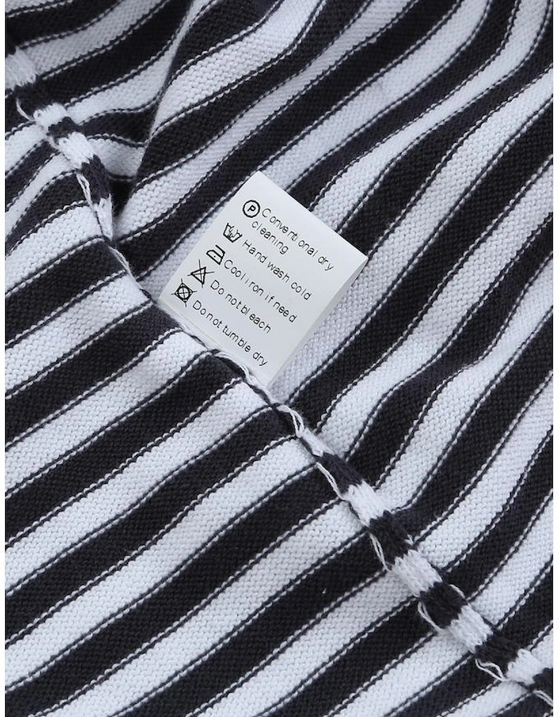 Contrast Trimmed Striped Drop Shoulder Sweater