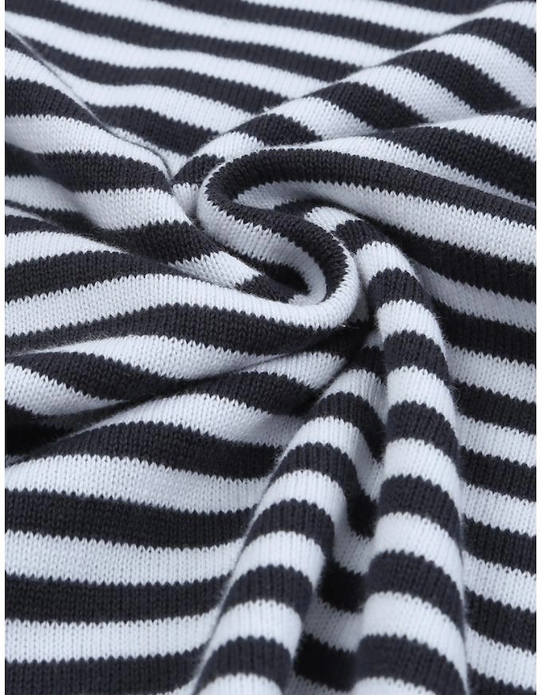 Contrast Trimmed Striped Drop Shoulder Sweater