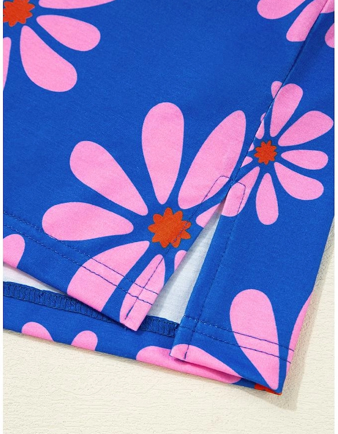 Purple Floral Striped Quarter Zip Cap Sleeve Drawstring Waist Mini Dress