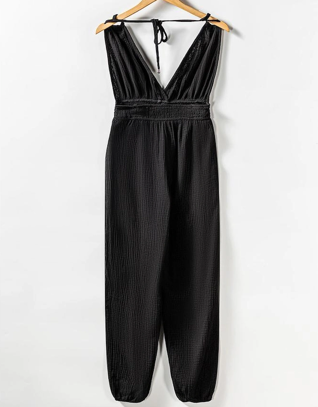 Azura Exchange V Neck Knotted Shoulder Backless Pocket Jumpsuit