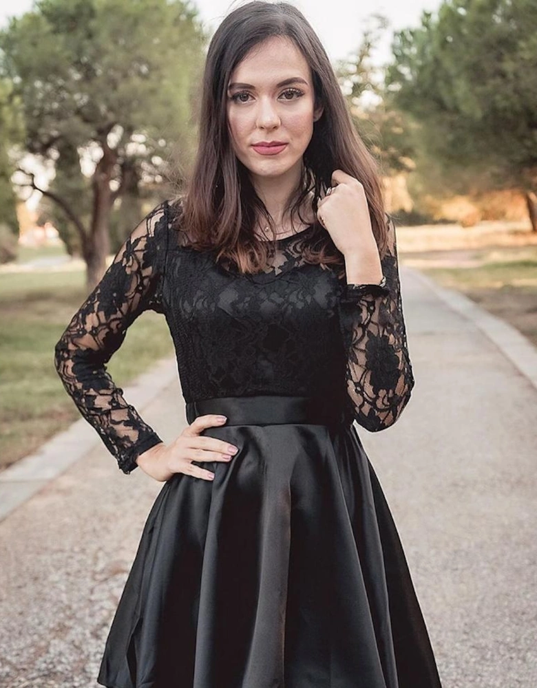 Azura Exchange Lace High Low Satin Prom Dress