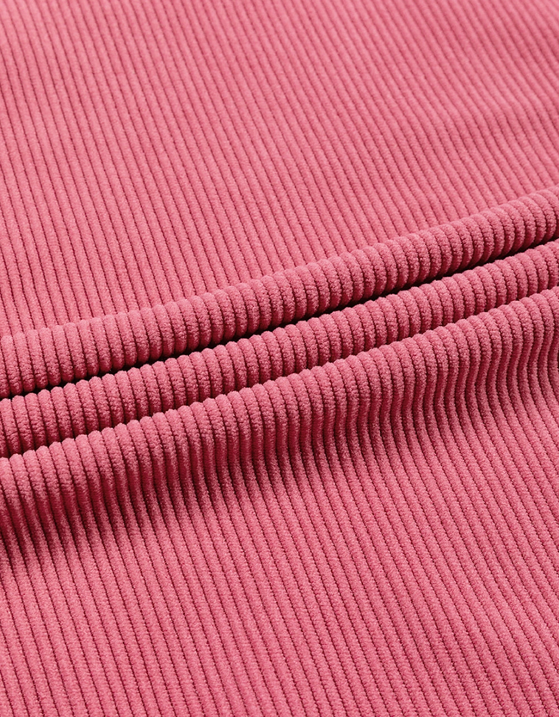 Strawberry Pink Ribbed Corded Oversized Sweatshirt