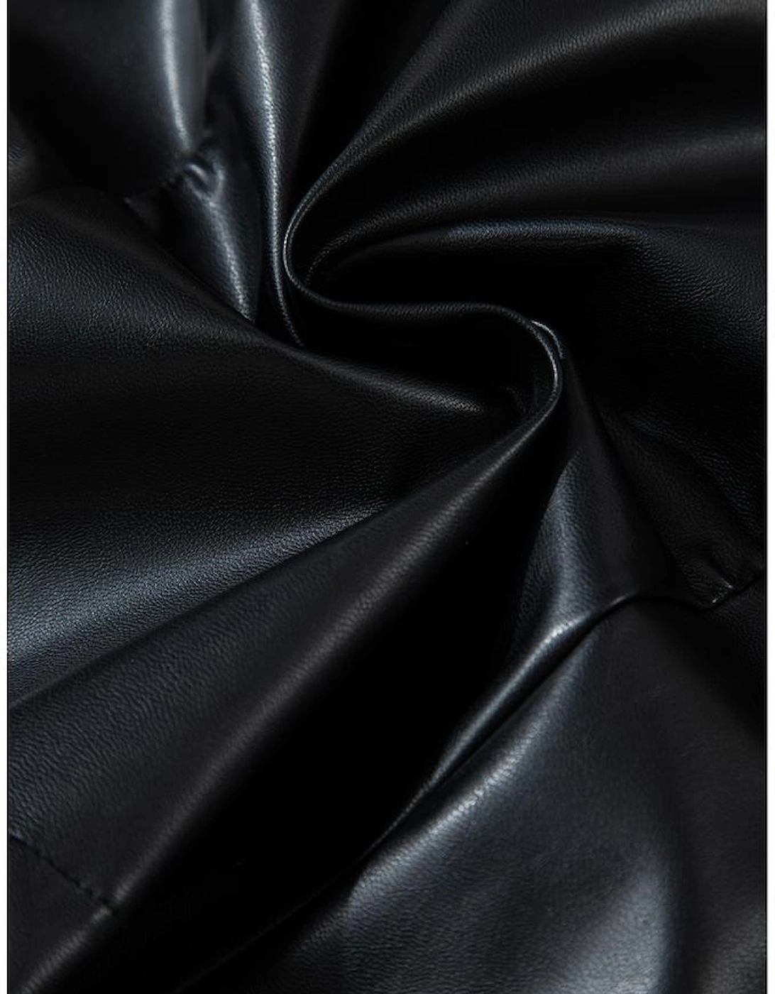 Black PU Leather Side Slits Slim Fit High Waist Mini Skirt