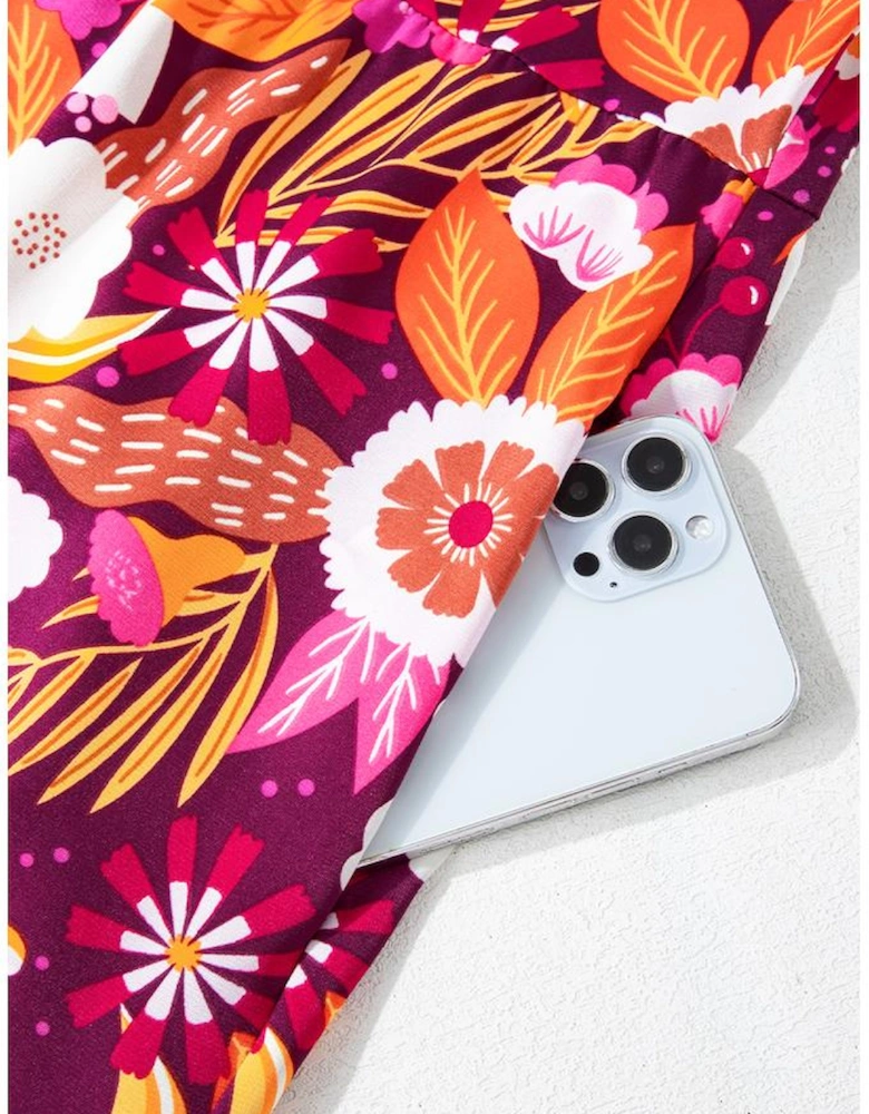 Purple Collared Tiered Flowy Long Dress